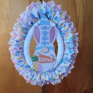 Easter Bunny Wreath with Pastel Colors